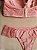 Lingerie conjunto de sutiã e calcinha com renda rosa romance com bojo e aro - Imagem 4