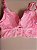 Lingerie conjunto de sutiã e calcinha com renda rosa com bojo e aro - Imagem 6