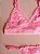 Lingerie conjunto de sutiã e calcinha renda rosa sem bojo e sem aro - Imagem 2