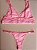 Lingerie conjunto de sutiã e calcinha renda rosa sem bojo e sem aro - Imagem 3