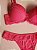 Lingerie conjunto de sutiã e calcinha renda rosa frutilly com bojo e aro - Imagem 2