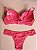 Lingerie conjunto de sutiã e calcinha renda rosa frutilly com bojo e aro - Imagem 3