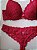 Lingerie conjunto de sutiã e calcinha renda vermelhar com bojo e aro - Imagem 2