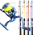 Kit Pesca Vara 30 Libras Fibra de Vidro Maciça + Molinete com Linha Colocada 3 Rolamentos 1000 2000 3000 4000- Tamanhos 1,35 1,50 1,65 1,80 2,10 2,40 Metros - Imagem 1