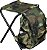 Cadeira com Bolsa Mochila Verde Camuflado Para Pesca Camping Viagem Dobrável de Aço - Imagem 1