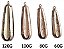 Chumbo Chumbada de Pesca Esportiva Pacote de 1 Kg Modelo Torpedo Diversas Gramaturas - Imagem 3