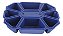 Estojo Maletinha Organizadora HI Oitavado 10X13cm Azul ED08A em Polipropileno Tampa Transparente - Imagem 3