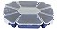 Estojo Maletinha Organizadora HI Oitavado 10X13cm Azul ED08A em Polipropileno Tampa Transparente - Imagem 4