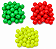 Missangas Para Pesca Com 30Un Cores Verde Vermelho e Amarelo Neon - Imagem 1