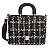 Bolsa Satchel Grande Em Tweed WJ preto - Imagem 1