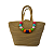 Bolsa de Praia em Palha com Pompons Coloridos - Imagem 1