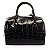 Bolsa Báu Média em verniz Croco WJ preto - Imagem 3