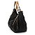 Bolsa Hobo Grande Bicolor Com Ziperes - 12-PRETO - Imagem 2