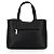 Bolsa Satchel Grande Com Chaveiro E Barbicacho - 12-PRETO - 0 - Imagem 4