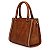 Bolsa Satchel Grande com detalhe costuras e metal resinado WJ Caramelo - Imagem 3