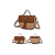 BOLSA FEMININA ESTRUTURADA BEGE COM MARROM - Imagem 4