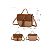 BOLSA FEMININA ESTRUTURADA BEGE COM MARROM - Imagem 5