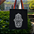Bolsa Ecobag PRETA 100% Algodão Estampa HAMSÁ Alça Colorida Reutilizável Estilosa - Imagem 2