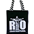 Bolsa Ecobag 100% algodão Black  RIO  alça xadrez - Imagem 1