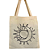 Bolsa Ecobag 100% Algodão Cru Reutilizável | Estampa Sol e Lua Boho Mística - Imagem 1