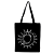 Bolsa Ecobag PRETA 100% Algodão Estampa SOL E LUA BOHO MÍSTICA Reutilizável Estilosa - Imagem 3