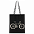 Bolsa Ecobag PRETA 100% Algodão Estampa BICICLETA Alça Xadrez Reutilizável Estilosa - Imagem 4