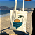 Bolsa Ecobag 100% Algodão Estampa PÔR DO SOL Pintada à Mão Reutilizável Estilosa - Imagem 3