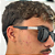 Óculos de Sol Masculino Quadrado Premium Preto Fosco com Hastes Texturizadas UV400 - Imagem 3