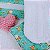 Kit Ecopads de Tecido Tricoline e Felpa com Estampa Floral, Fundo Verde e Coração em Crochê Amigurumi - Imagem 1