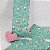 Kit Ecopads de Tecido Tricoline e Felpa com Estampa Floral, Fundo Verde e Coração em Crochê Amigurumi - Imagem 5