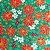 Tecido Tricoline para Patchwork com Flores Natalinas, cor de Fundo Verde - Imagem 1