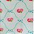 Tecido Tricoline para Patchwork com Estampa de Elos com Laços e Mini Buques de Rosas Fundo Azul Bebê e Poa Branco - Imagem 1