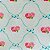 Tecido Tricoline para Patchwork com Estampa de Elos com Laços e Mini Buques de Rosas Fundo Azul Bebê e Poa Branco - Imagem 2