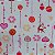 Tecido Tricoline para Patchwork com Estampa Natalina em Tons de Pink, Mostarda, Marrom em Fundo Bege - Imagem 1