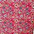 Tecido Tricoline Digital para Patchwork Estampa Floral em Tons Neutros em Fundo Vermelho Queimado - Imagem 1