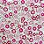 Tecido Tricoline para Patchwork com Estampa Floral em Tons de Rosa e Pink em Fundo Branco - Imagem 1
