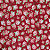 Tecido Tricoline para Patchwork com Estampa Floral  em Fundo Vermelho Queimado - Imagem 1