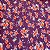 Tecido Tricoline para Patchwork Estampa Floral em Fundo Vinho Queimado - Imagem 1