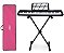 Kit Teclado Musical Kobe KB-150 BK Preto 5/8 61 Teclas Completo Capa Rosa - Imagem 1