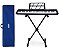 Kit Teclado Musical Kobe KB-150 BK Preto 5/8 61 Teclas Completo Capa Azul - Imagem 1