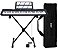 Kit Teclado Musical Iniciante Kobe KB-300 5/8 61 Teclas Sensitivas ao Toque com Pedal Sustain Capa Preta e Suporte - Imagem 1