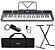 Kit Teclado Musical Kobe KB-400 5/8 61 Teclas com Sensibilidade Conexão MDI - Completo - Imagem 1