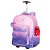 Mochila Sestini Com Carrinho Capricho Paetê Rosa Lilás - Imagem 5