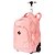 Mochila Sestini Com Carrinho Rolling Grande Rosa Metálico - Imagem 3