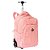 Mochila Sestini Com Carrinho Rolling Grande Rosa Metálico - Imagem 2