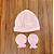 Kit Gorrinho e luvas 100% Algodão Rosa - Imagem 1