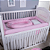 Kit Rolinho de Berço Bebê 100% Algodão Xadrez Rosa - Imagem 1