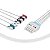 KIT RABICHO DE ECG 5 VIAS - TIPO GARRA DRAGER 5 P - BY - Imagem 1