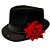 Chapeu Maria Navalha Malandra Preto com Rosa Umbanda - Imagem 1