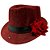 Chapeu Maria Navalha Malandra Vermelho com Rosa Umbanda - Imagem 1